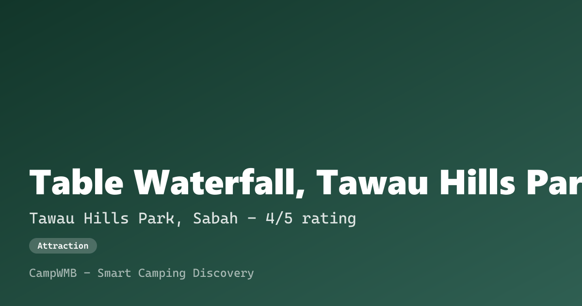 Visual sementara Table Waterfall, Tawau Hills Park