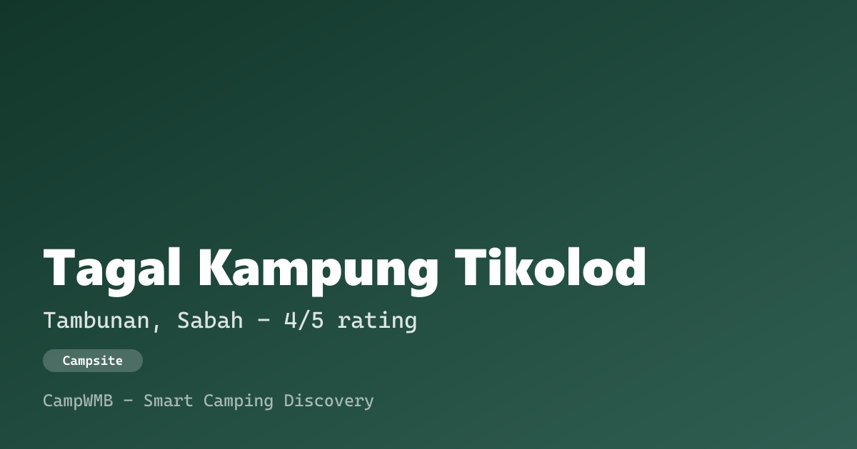 Visual sementara Tagal Kampung Tikolod