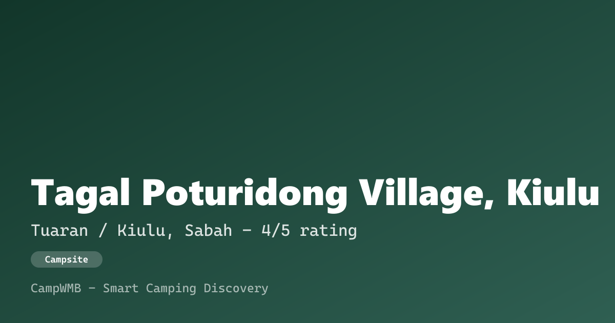 Visual sementara Tagal Poturidong Village, Kiulu