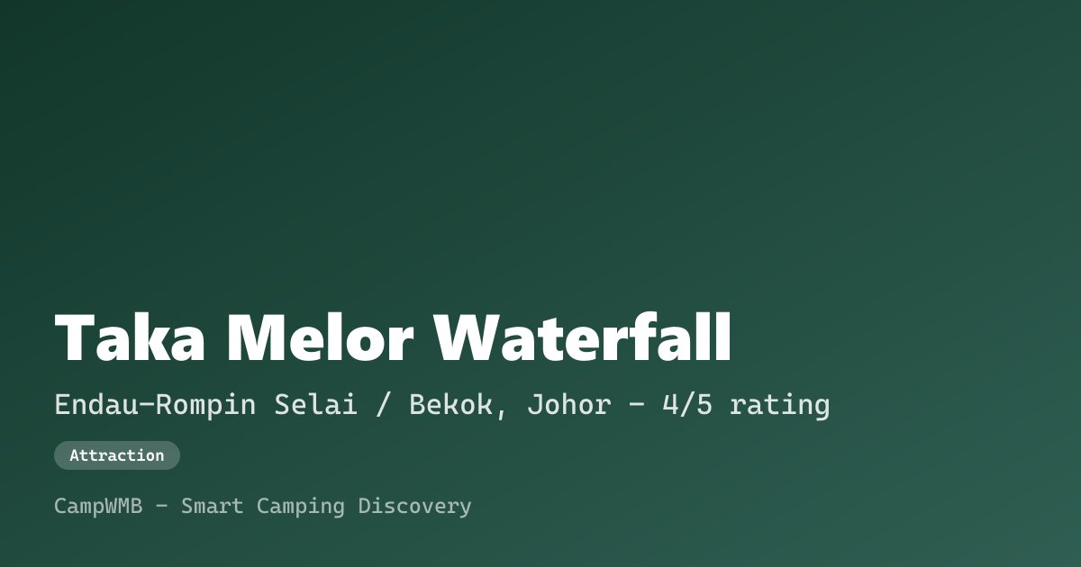 Visual sementara Taka Melor Waterfall