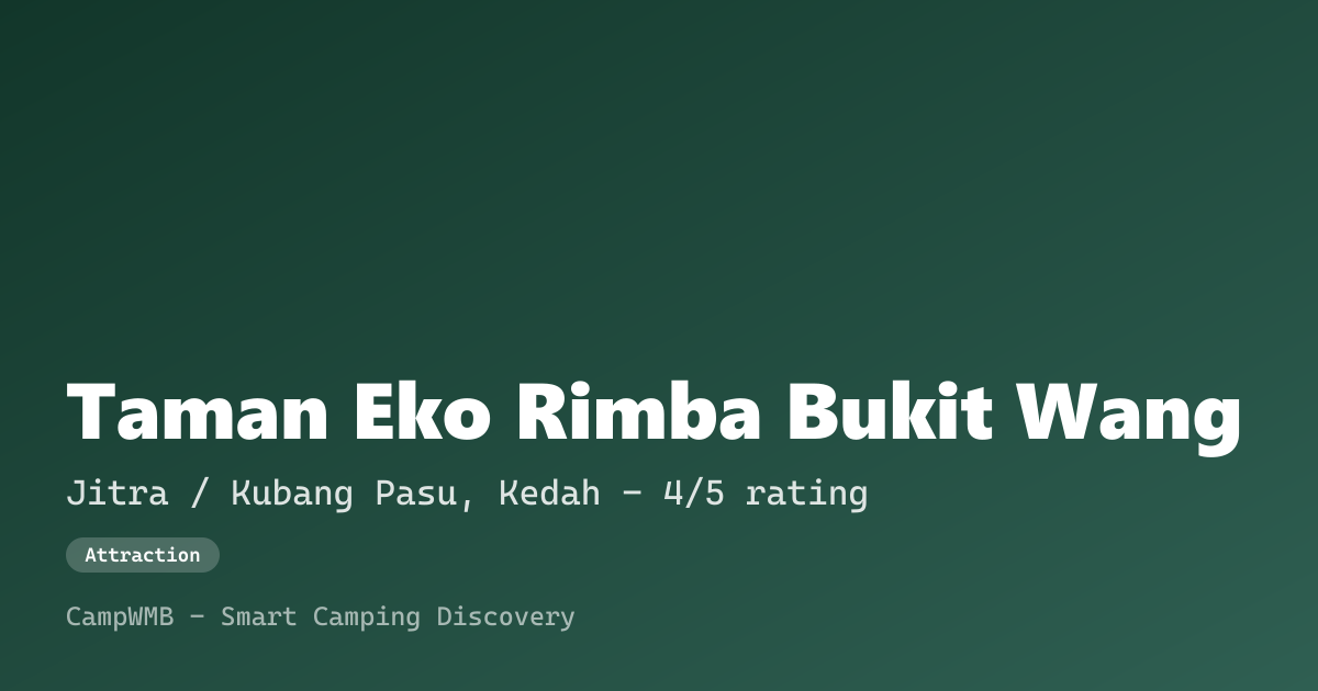 Visual sementara Taman Eko Rimba Bukit Wang