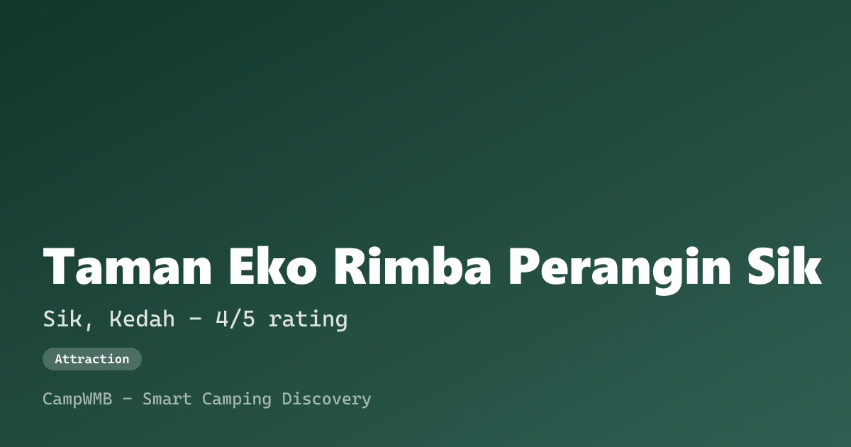 Visual sementara Taman Eko Rimba Perangin Sik