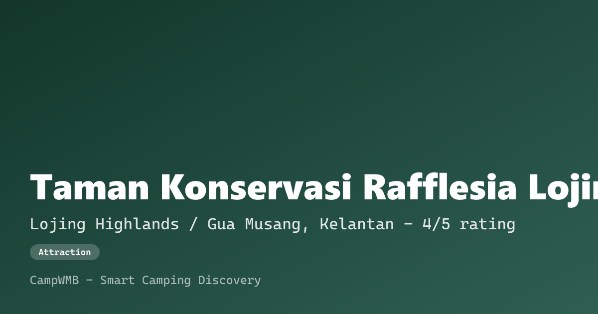 Visual sementara Taman Konservasi Rafflesia Lojing Highlands