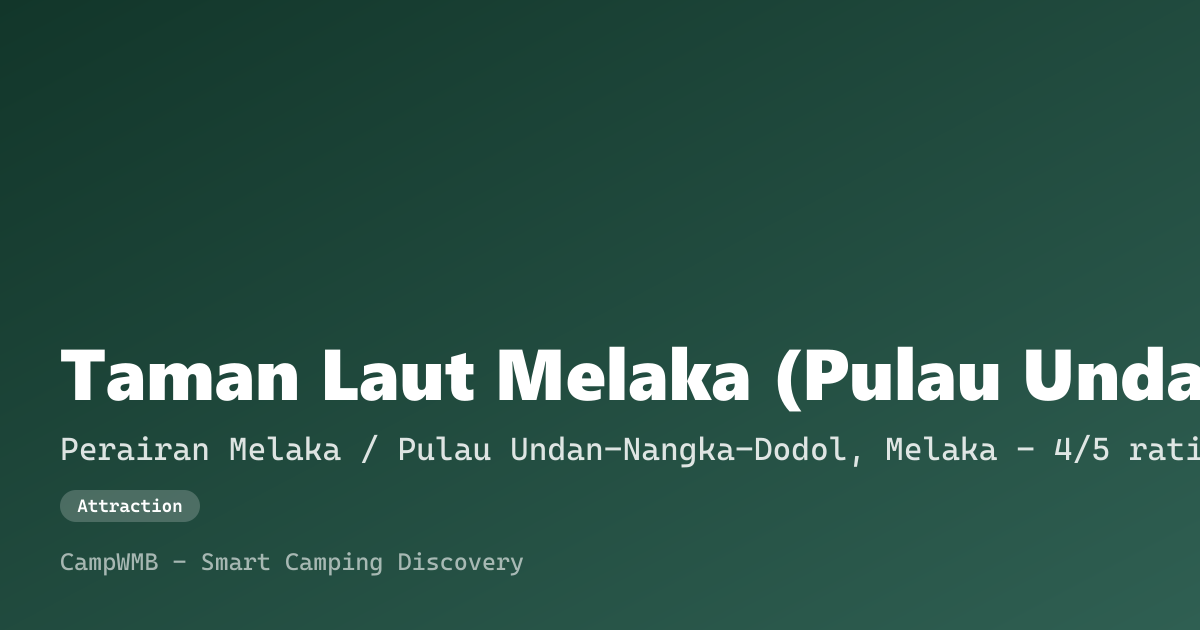 Visual sementara Taman Laut Melaka (Pulau Undan, Pulau Nangka, Pulau Dodol)
