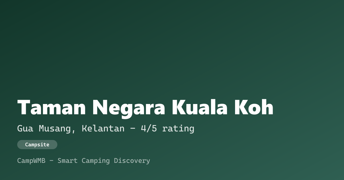 Visual sementara Taman Negara Kuala Koh