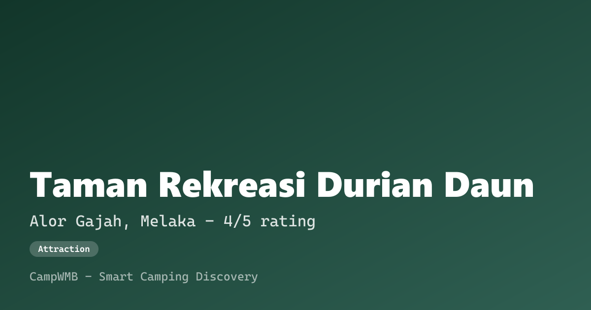 Visual sementara Taman Rekreasi Durian Daun