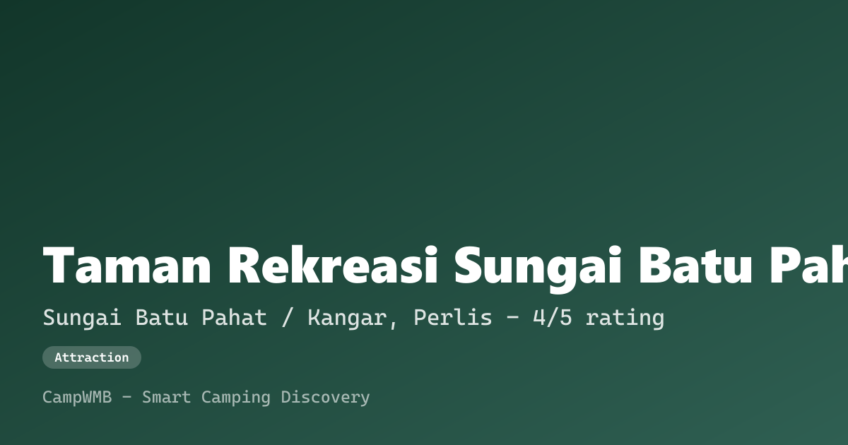 Visual sementara Taman Rekreasi Sungai Batu Pahat