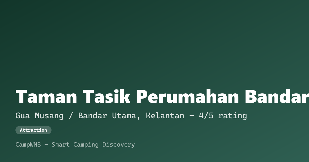 Visual sementara Taman Tasik Perumahan Bandar Utama Gua Musang
