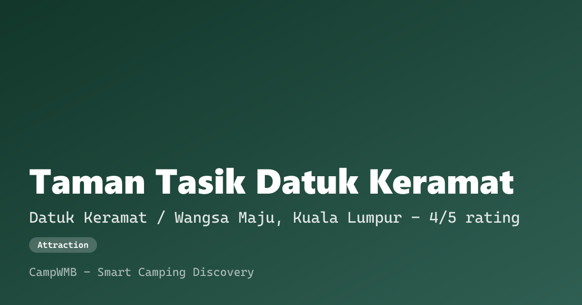 Visual sementara Taman Tasik Datuk Keramat
