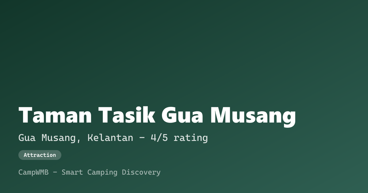 Visual sementara Taman Tasik Gua Musang