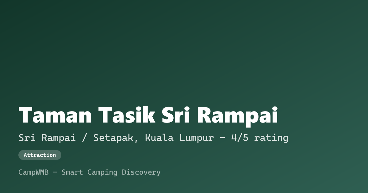 Visual sementara Taman Tasik Sri Rampai