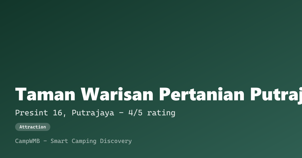 Visual sementara Taman Warisan Pertanian Putrajaya