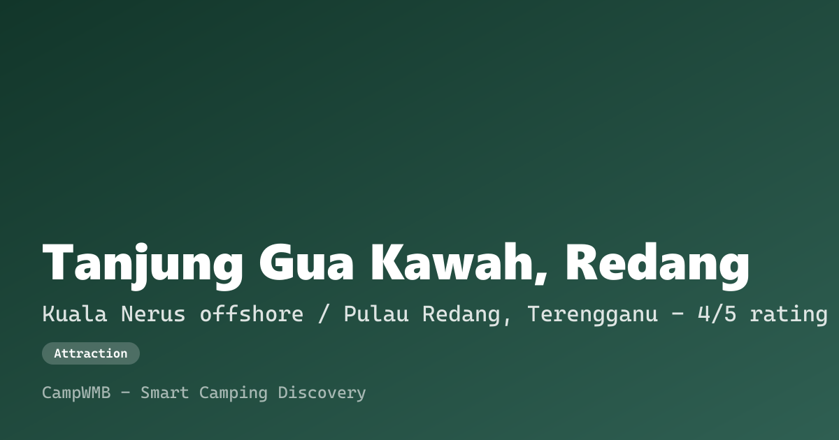 Visual sementara Tanjung Gua Kawah, Redang