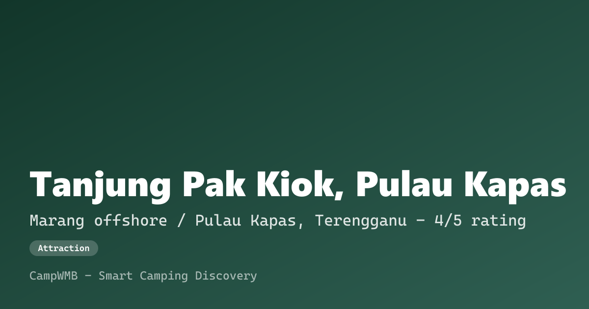 Visual sementara Tanjung Pak Kiok, Pulau Kapas