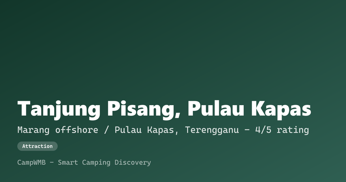 Visual sementara Tanjung Pisang, Pulau Kapas