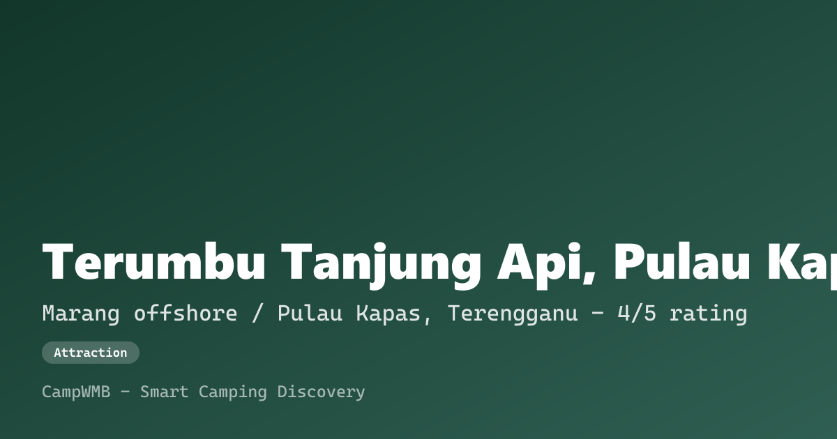 Visual sementara Terumbu Tanjung Api, Pulau Kapas