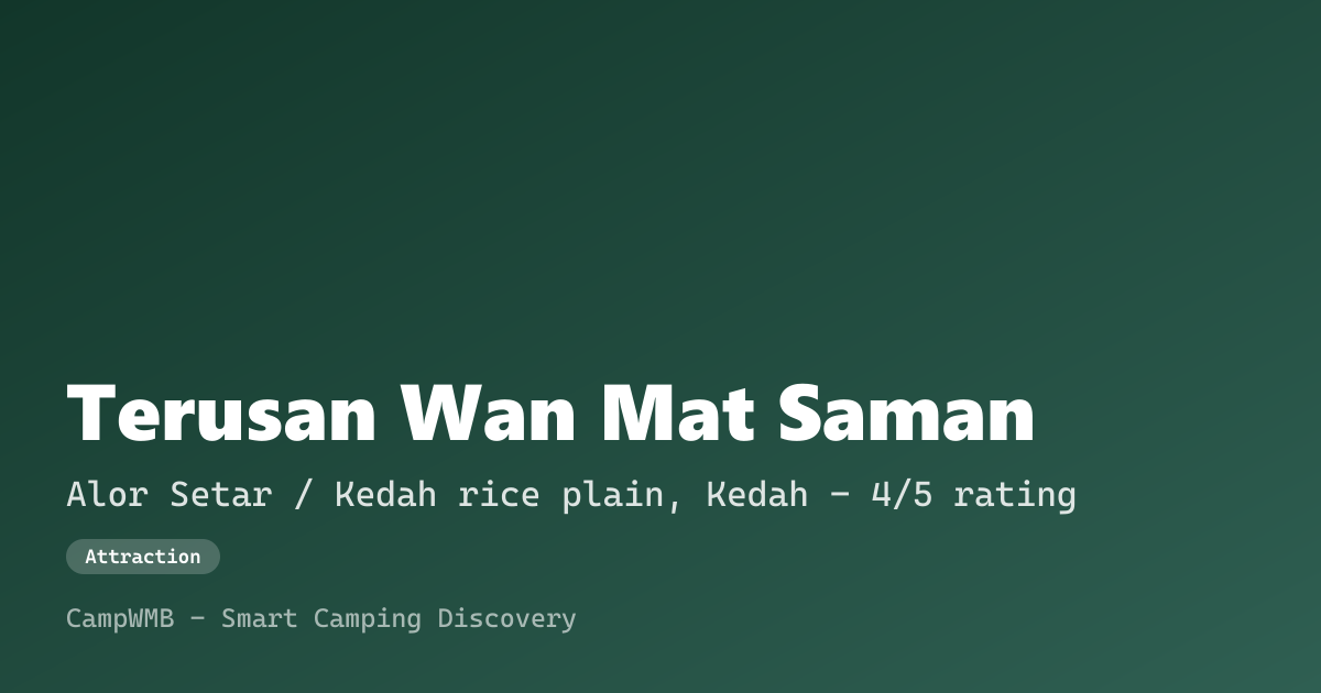 Visual sementara Terusan Wan Mat Saman