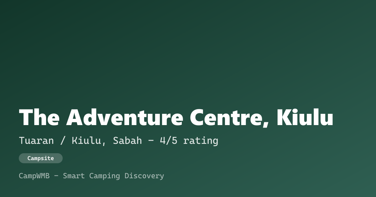 Visual sementara The Adventure Centre, Kiulu