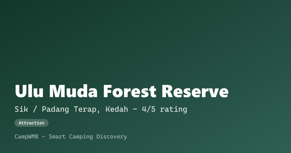 Visual sementara Ulu Muda Forest Reserve