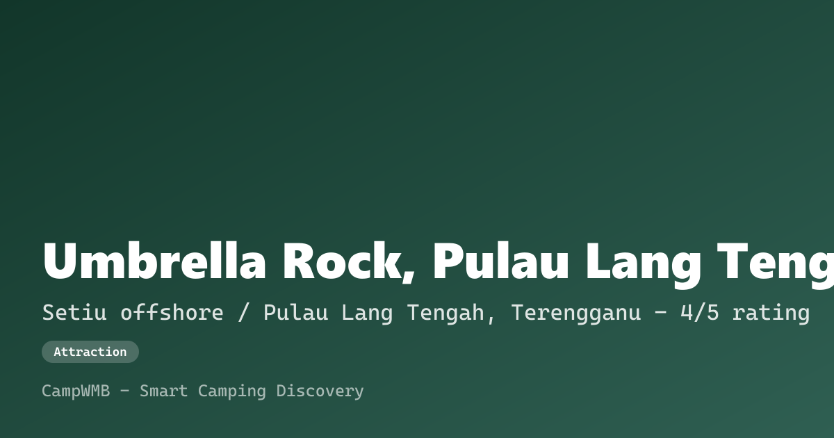 Visual sementara Umbrella Rock, Pulau Lang Tengah