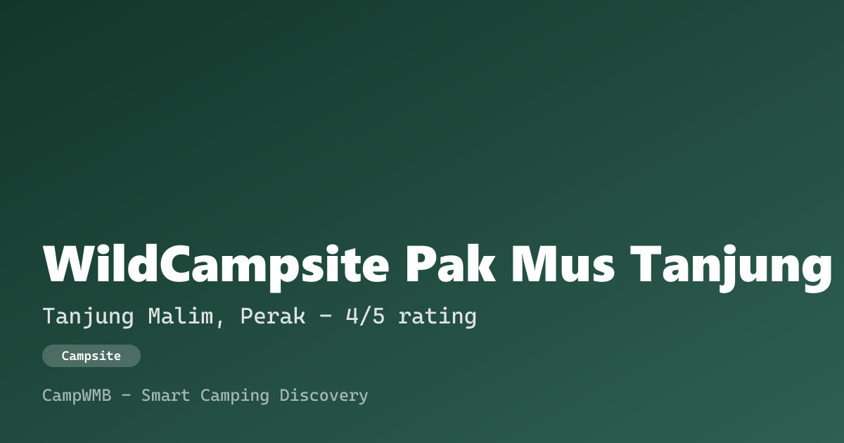 Visual sementara WildCampsite Pak Mus Tanjung Malim
