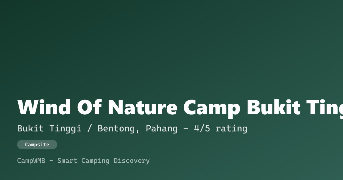 Visual sementara Wind Of Nature Camp Bukit Tinggi