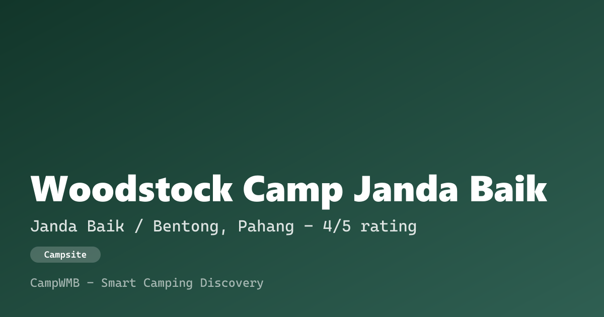 Visual sementara Woodstock Camp Janda Baik